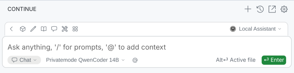 Continue Visual Studio Code extension model selector