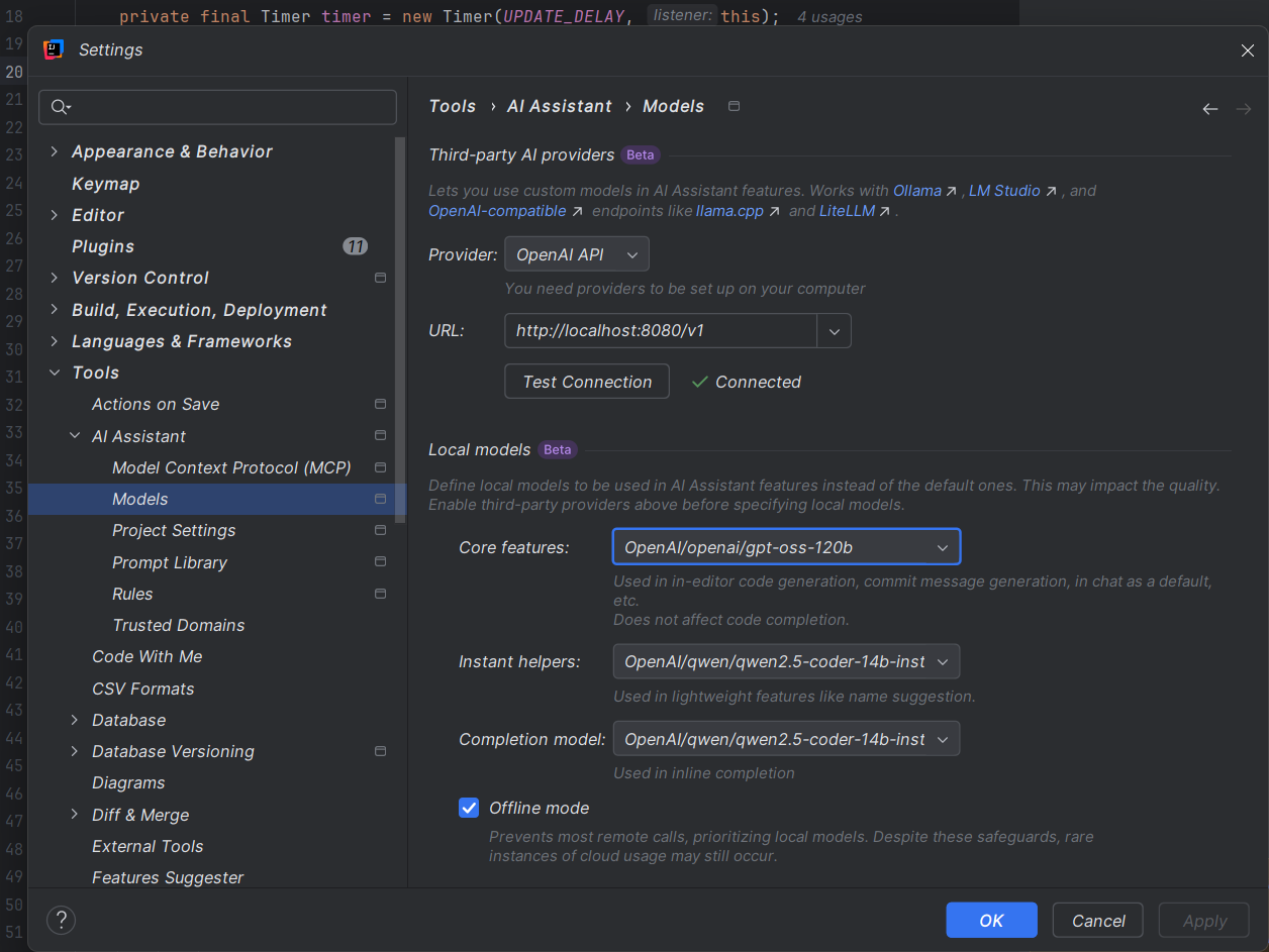 Configure JetBrains AI Assistant plugin